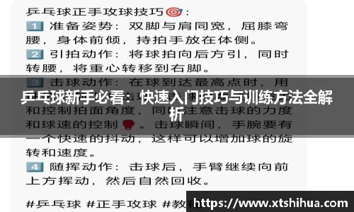 乒乓球新手必看：快速入门技巧与训练方法全解析